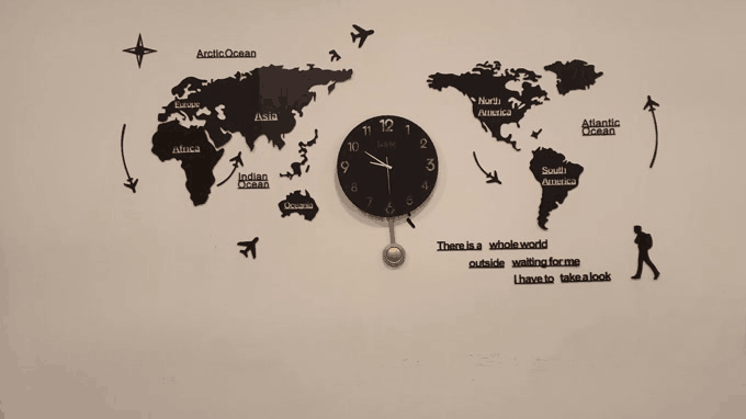 World Map Wall Clock - Wall Clock - My Store