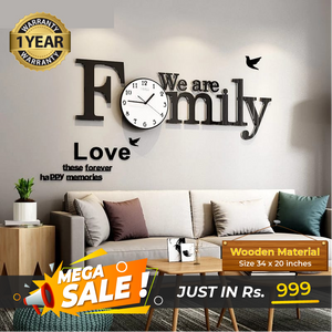 We are Family Clock with White Dial - My Store