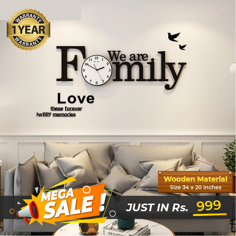 We are Family Clock with White Dial - My Store