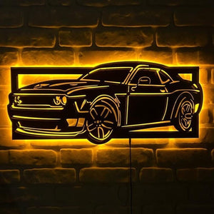 Dodge Car Led Sign Cars Fan Wall Deocr - My Store