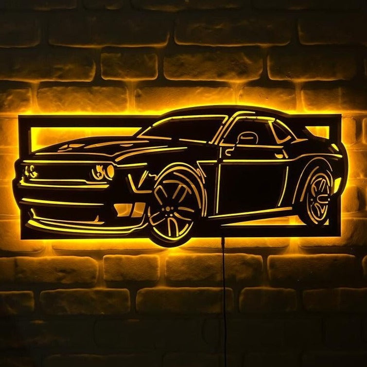 Dodge Car Led Sign Cars Fan Wall Deocr - My Store