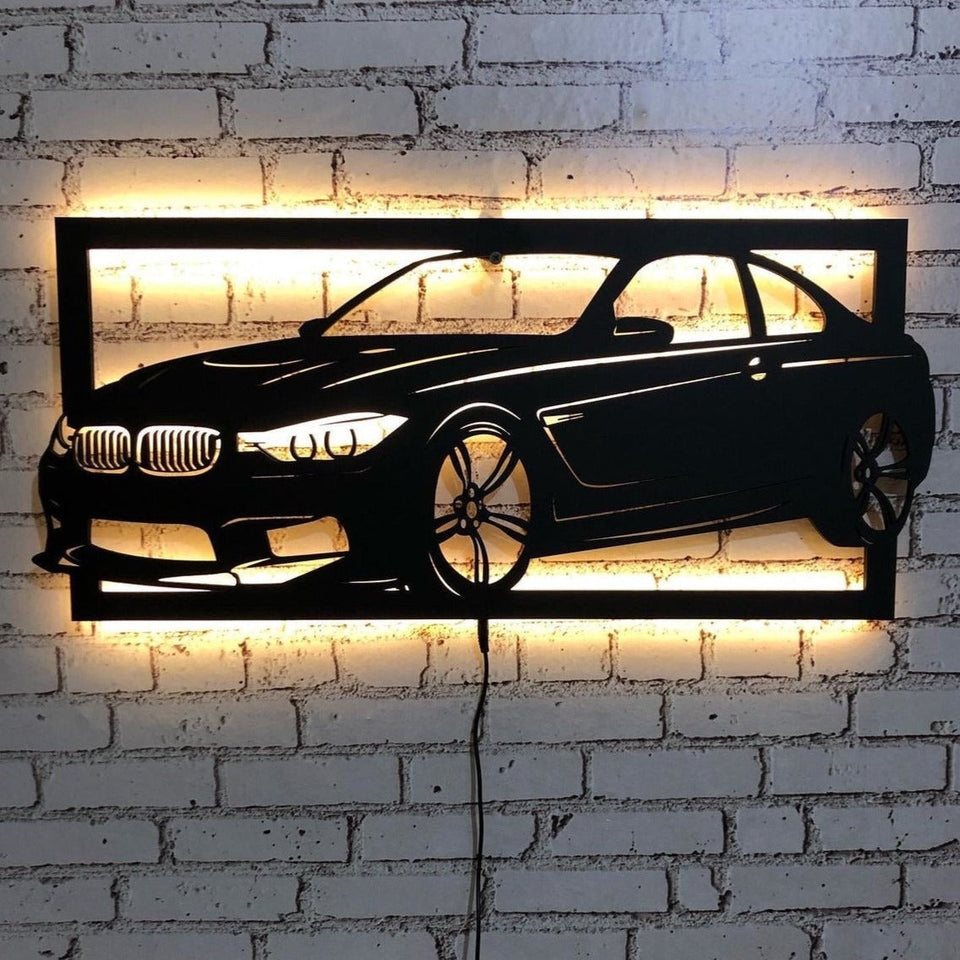 BMW Car Led Sign Cars Fan Wall Deocr - My Store