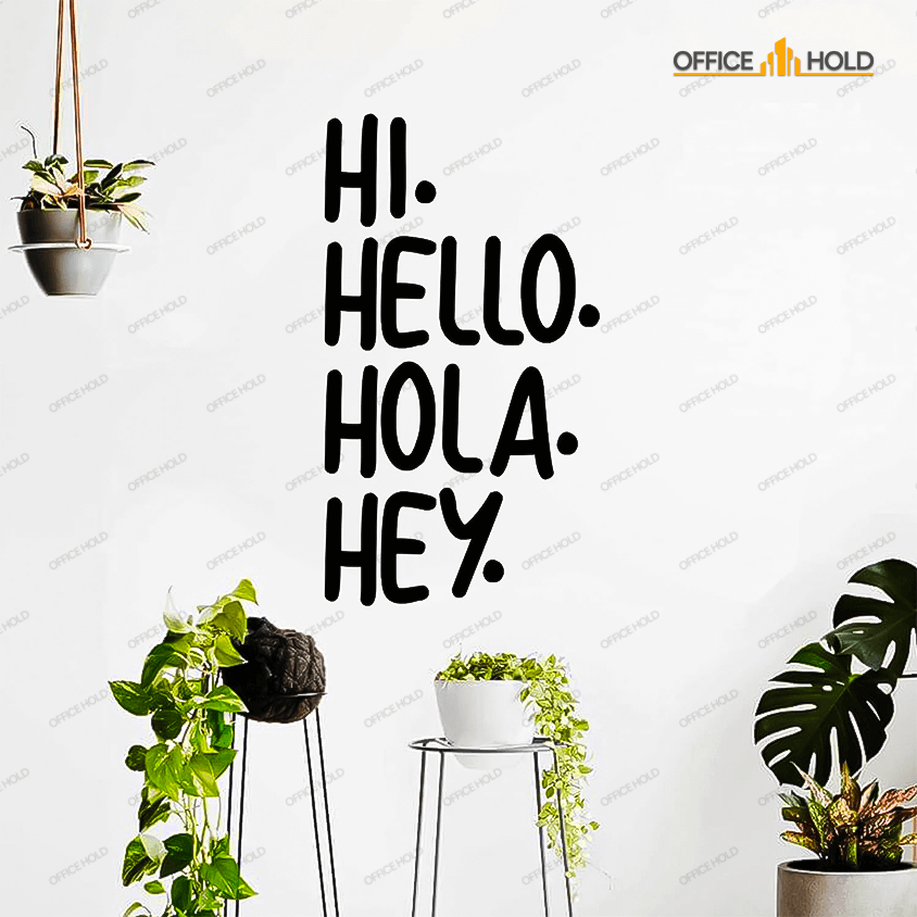 Hi Hello Hola Hey Multi-Language Wall Art Decor - My Store