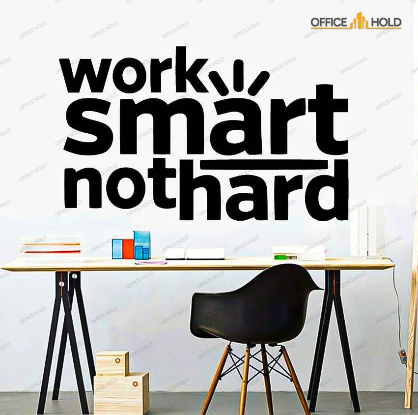 Work Smart Not Hard Inspirational Meeting Room Decor (ws01) - My Store