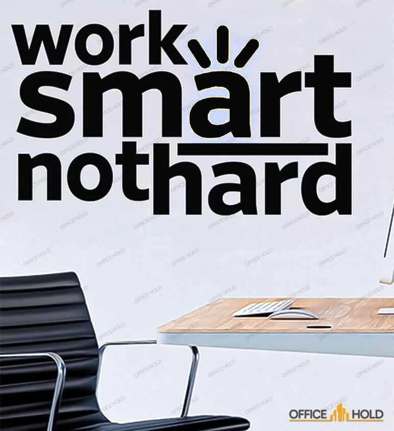 Work Smart Not Hard Inspirational Meeting Room Decor (ws01) - My Store