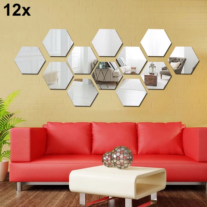 12x Acrylic Hexagon wall decor(Black) - Wall Decoration - My Store