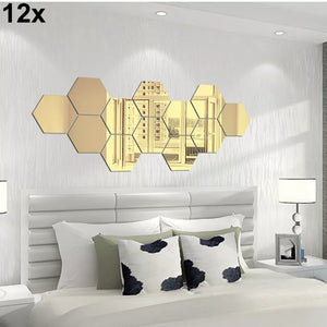 12x Acrylic Hexagon wall decor(Black) - Wall Decoration - My Store