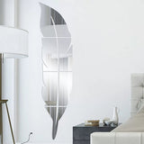 Silver Acrylic Leaf Mirror - My Store