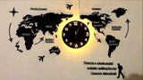 World Map Wall Clock with Rope Light(Large) - My Store