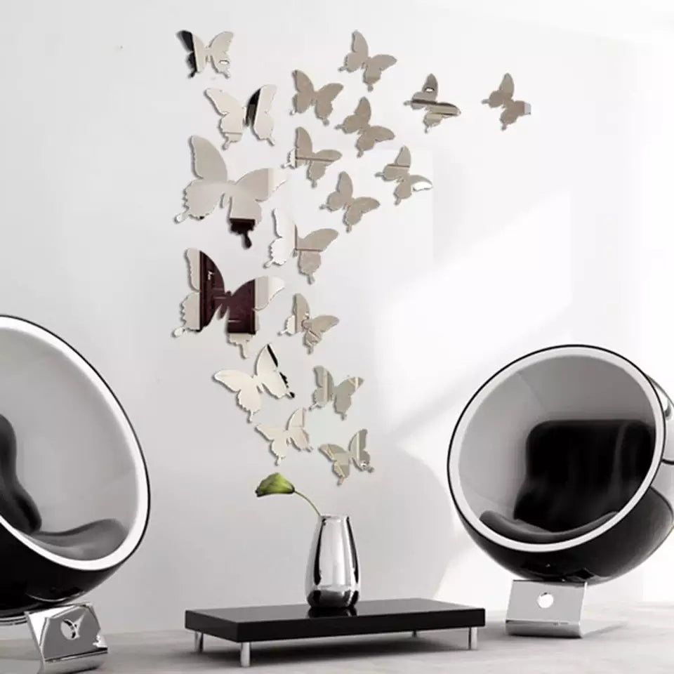 Acrylic Mirror Butterflies(16 pieces) - Wall Decoration - My Store