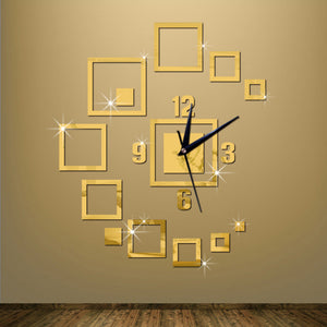 Gold acrylic clock, code : a6 - My Store