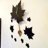 Black Maple Leaf Wall Clock with Pendulum - My Store