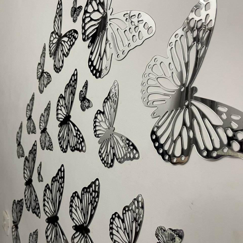 New 2024 Style Acrylic Mirror butterflies set for Wall Decor - My Store