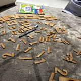 Kids Wooden Drawing Stencils English/Urdu/Mathematics Alphabets Learning Puzzle Toys - My Store