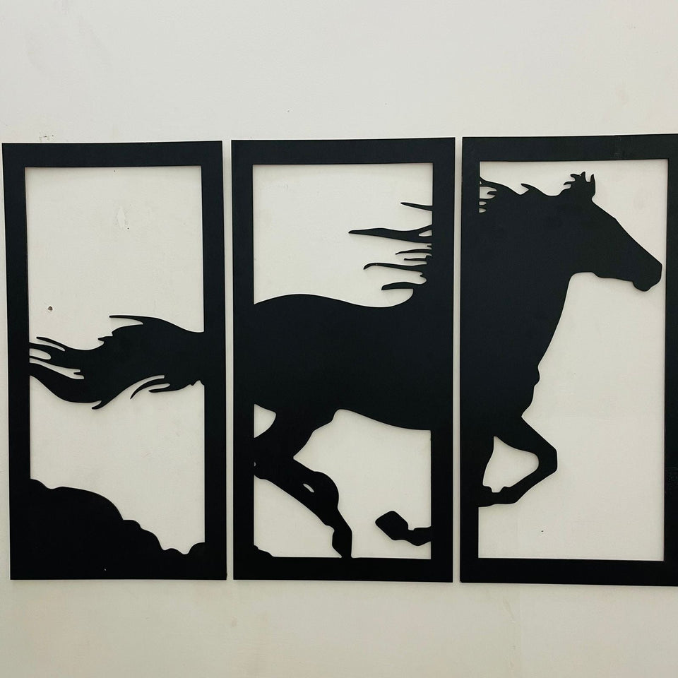 Wooden Wall decor Horse Scenery - My Store