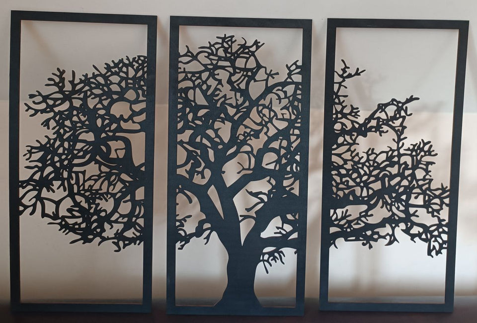 Wall Decor Tree in 3 panels 3 panel tree decor, Engraved Wall Art - My Store