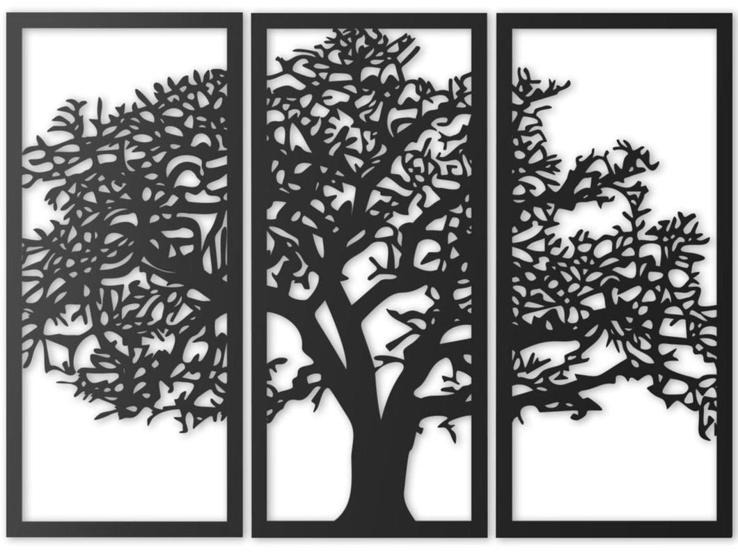 Wall Decor Tree in 3 panels 3 panel tree decor, Engraved Wall Art - My Store