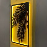 3D Bamboo leaf Wall Decor Art with Neon Light - My Store