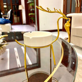 METALLIC GOLDEN GAZELLE STYLE ASH TRAY DECOR FOR TABLE AND HOME - My Store