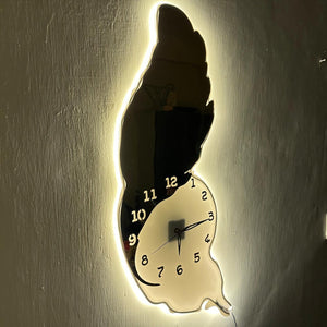 Feather Style Premium Acrylic Walls Clock with Ambient Neon Light - My Store