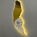 Feather Style Premium Acrylic Walls Clock with Ambient Neon Light - My Store