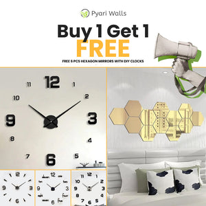 Summer Biggest Sale Buy 1 DIY Clock Get Free Hexagons Mirrors - My Store