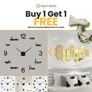 Summer Biggest Sale Buy 1 DIY Clock Get Free Hexagons Mirrors - My Store