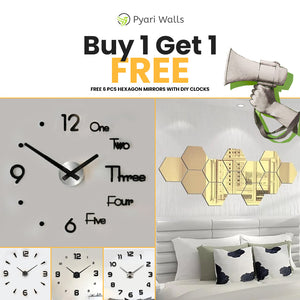 Summer Biggest Sale Buy 1 DIY Clock Get Free Hexagons Mirrors - My Store