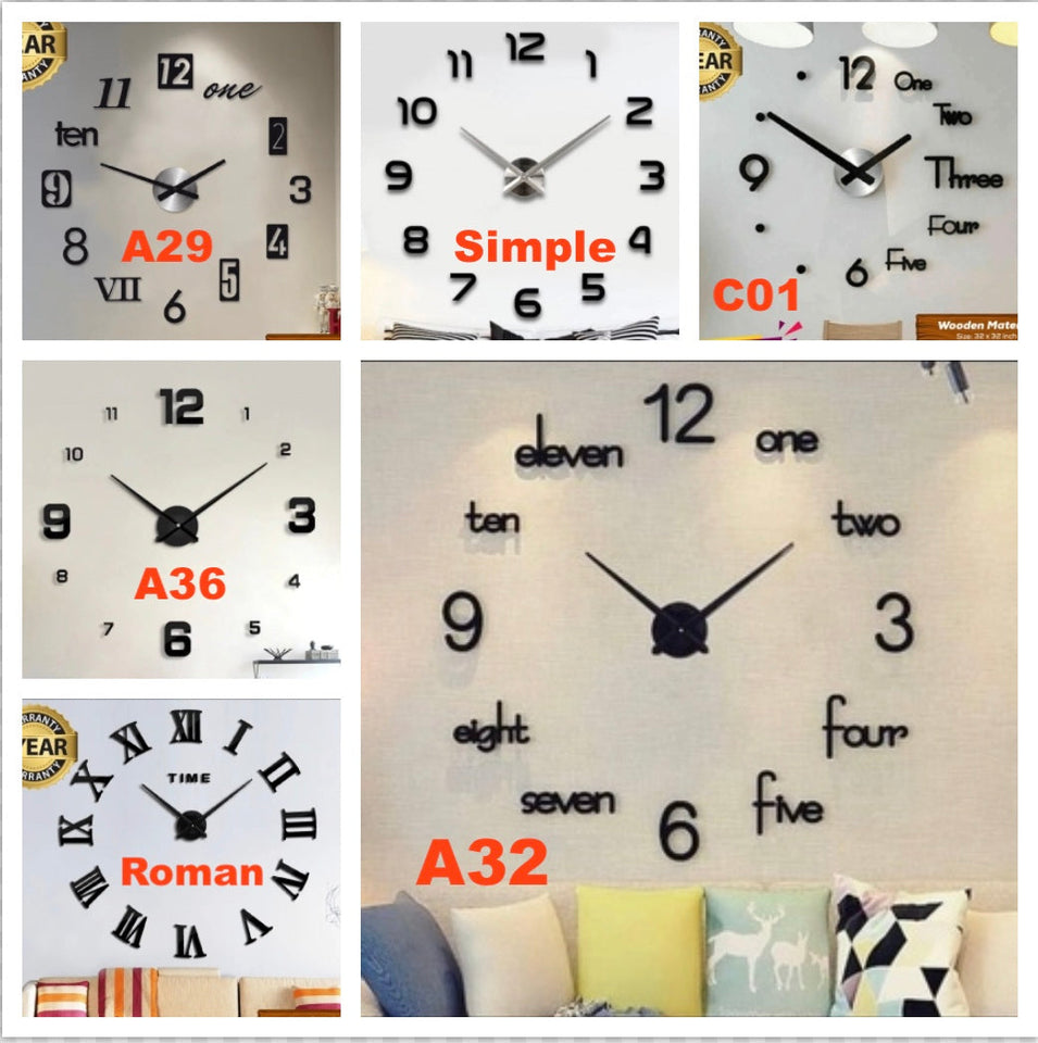 Summer Sale Buy 1 Get 1 Free Large 12 Inches needles Clock (Self Adhesive) - My Store