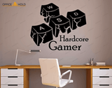 Hardcore Gamer WASD Keyboard Keys Gamer Room Sign (hg02) - My Store